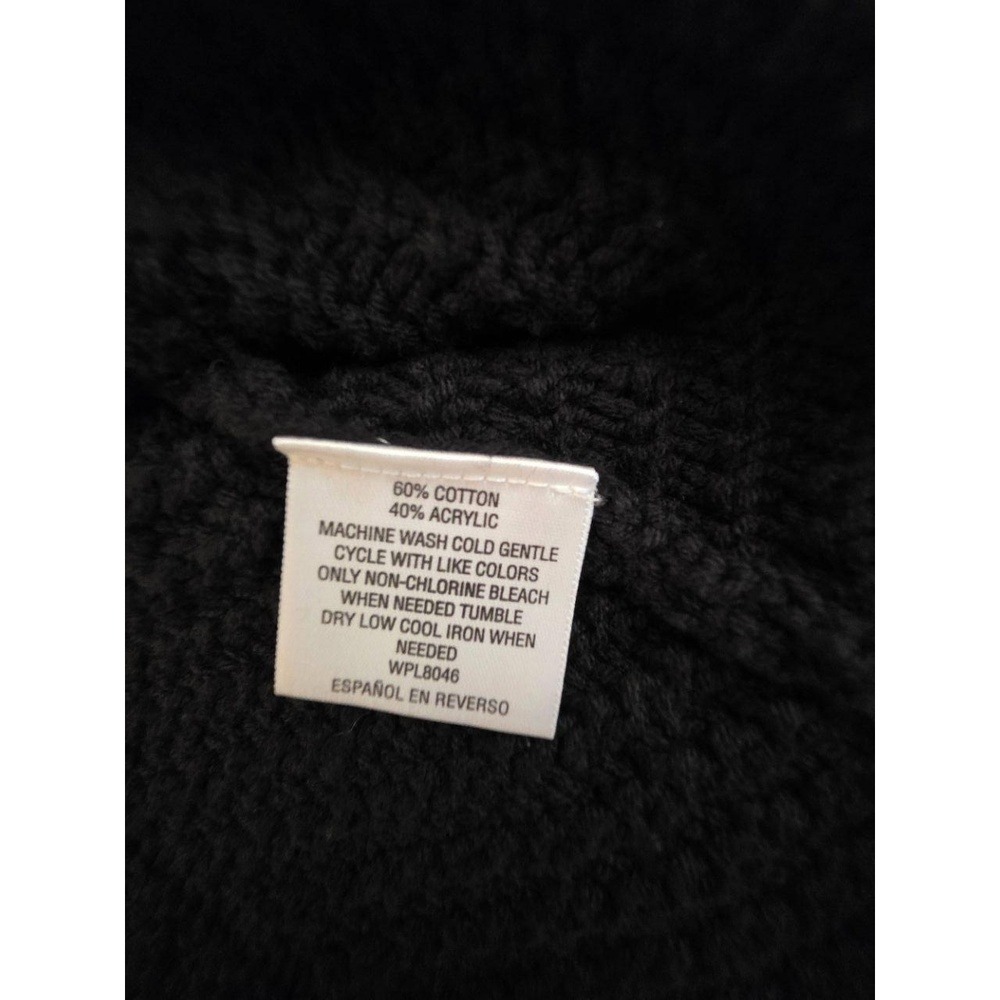 JM Collection Black Toggle Ribbed Collar Knit Open Cardigan Jacket PL - Picture 9 of 13
